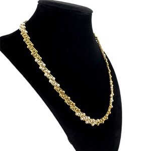 VTG 80s Braided Pearl Gold Necklace
